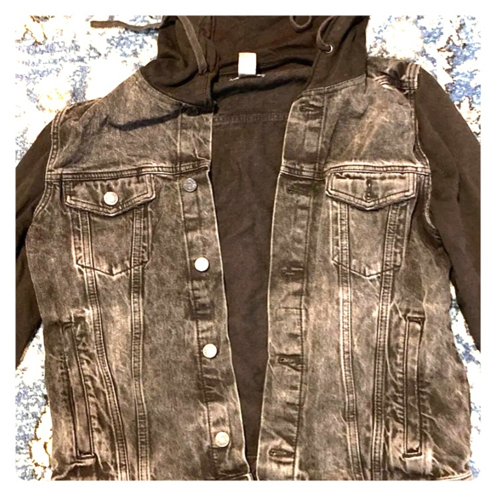 Black jean jacket/ hoody